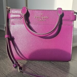 Kate Spade Small Staci Plum Crossbody Handbag Purple Tote Removable Straps